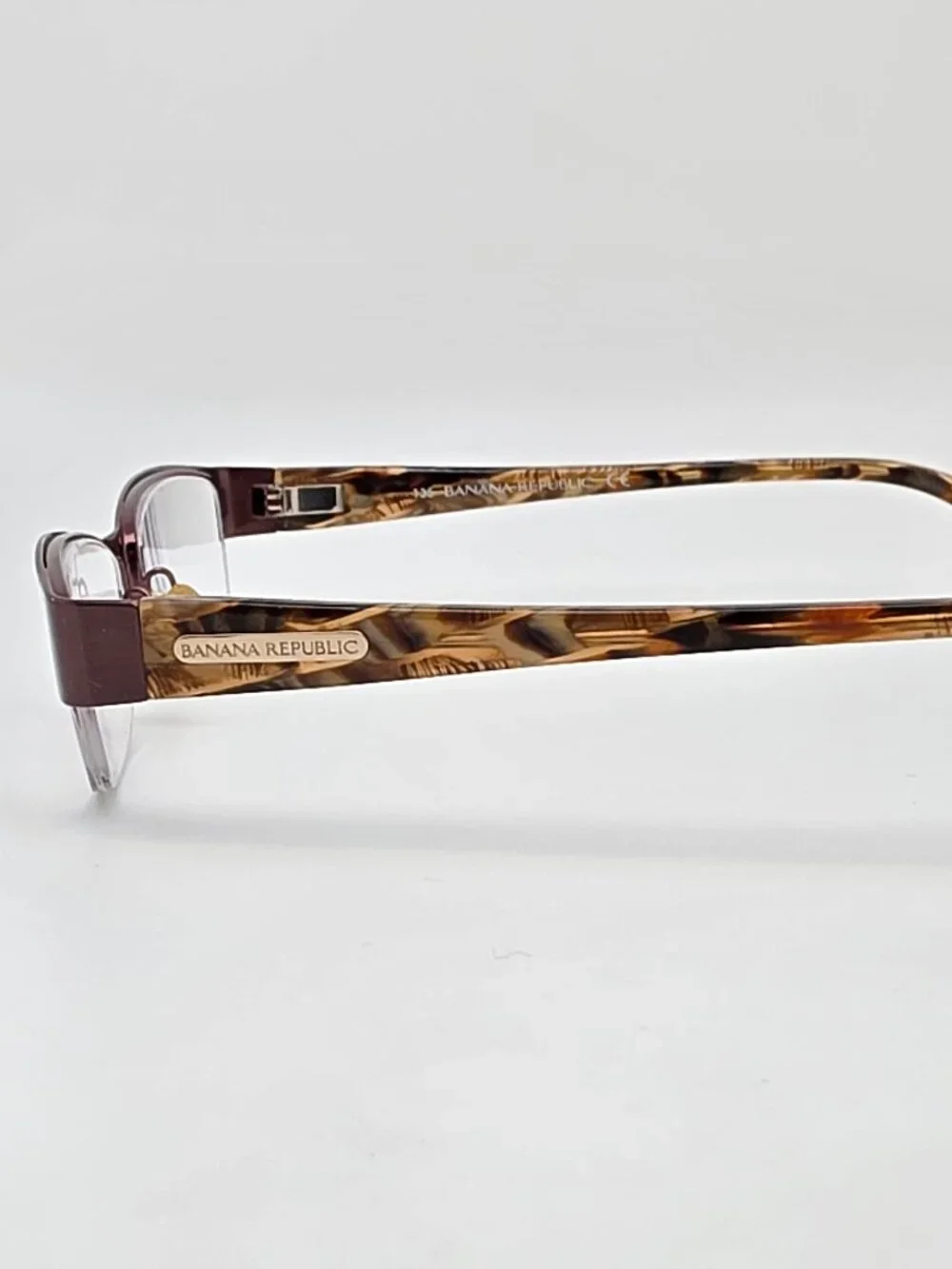 Banana Republic Larissa Brown Semi Rimless Eyeglasses Frame w Flexhinge and Case